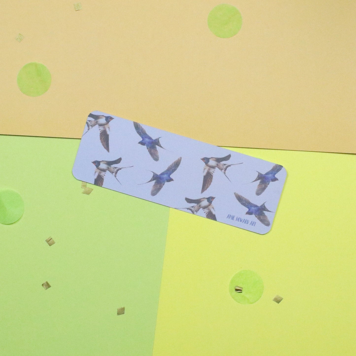 Swallow Bookmark | Double Sided Bird Illustration