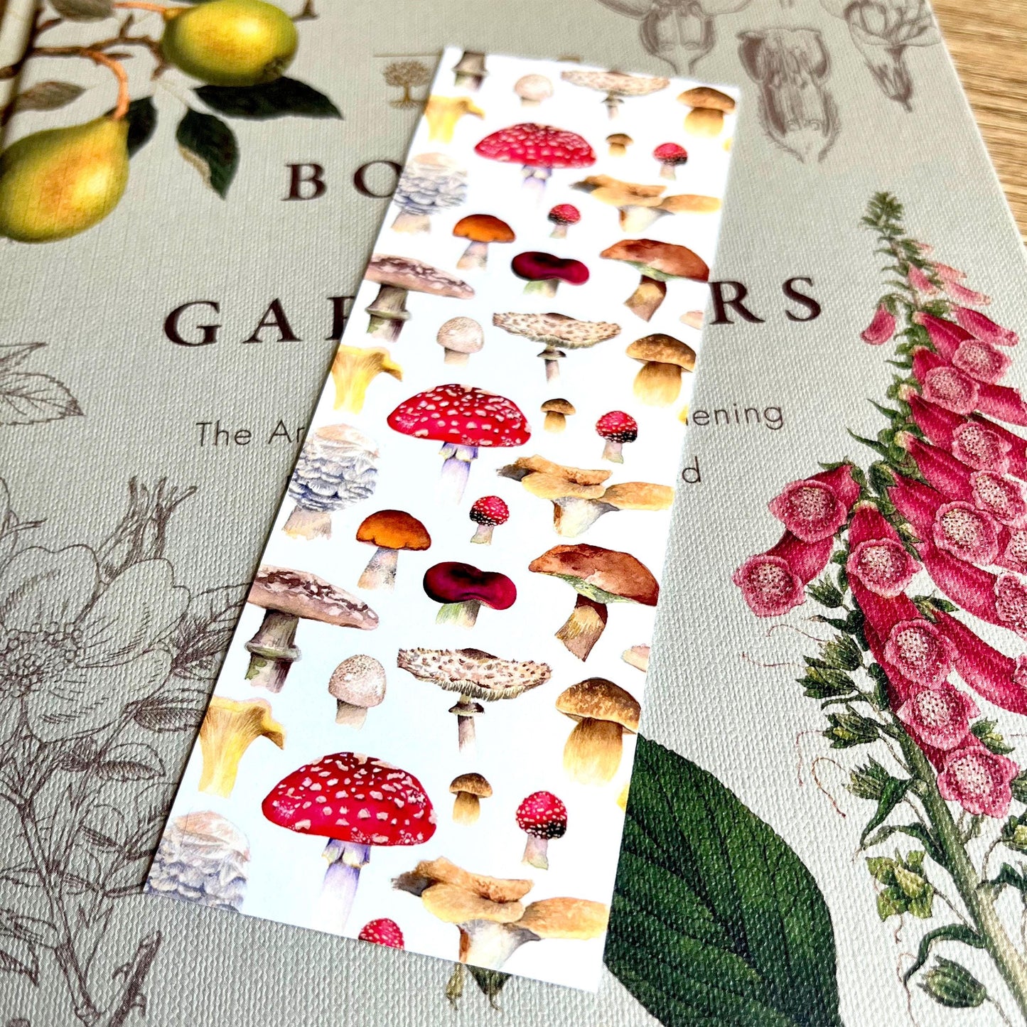 Mushroom Print Bookmark | Double Sided Fungi Gift