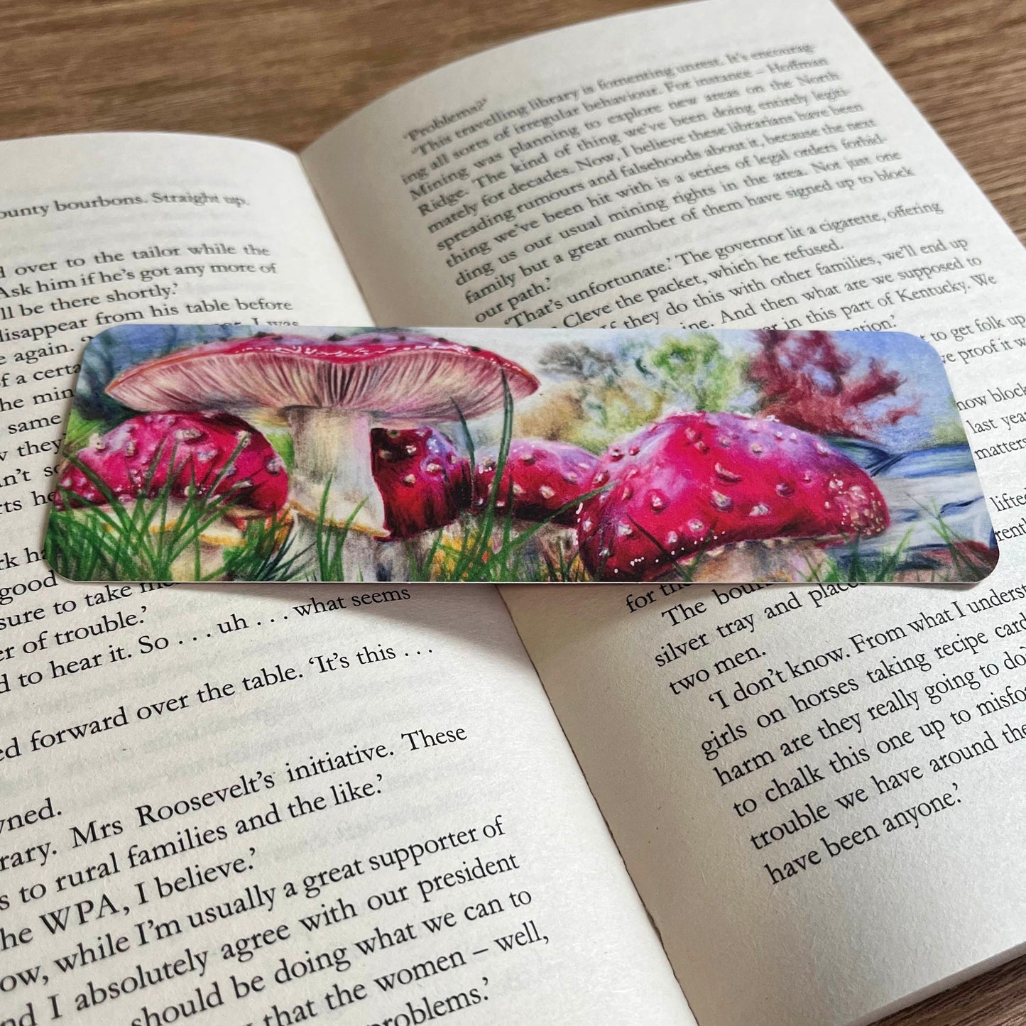Mushroom Bookmark | Double Sided Fungi Illustration