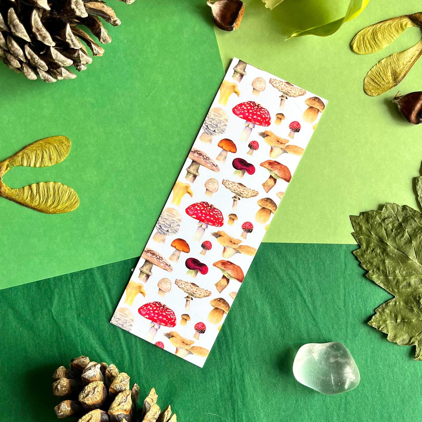 Mushroom Print Bookmark | Double Sided Fungi Gift