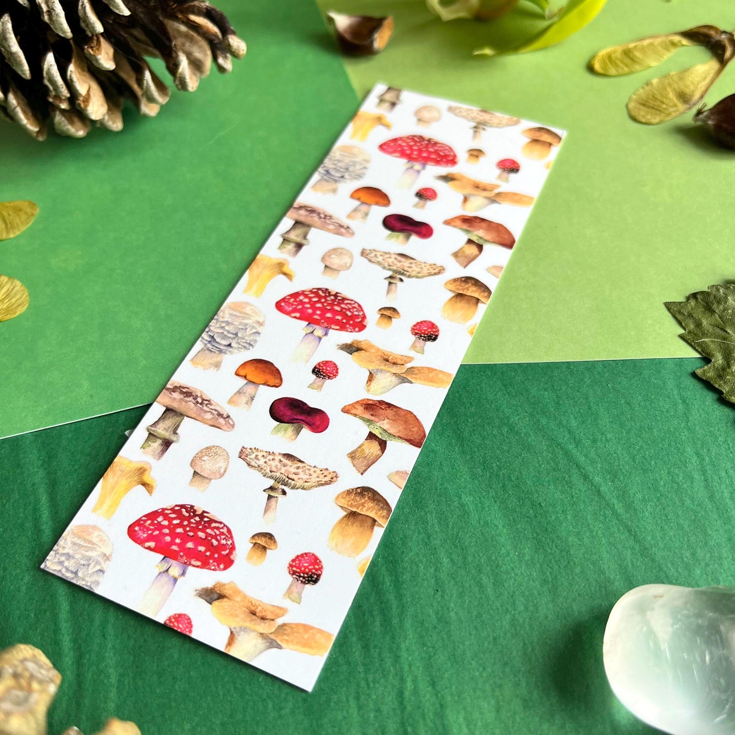 Mushroom Print Bookmark | Double Sided Fungi Gift