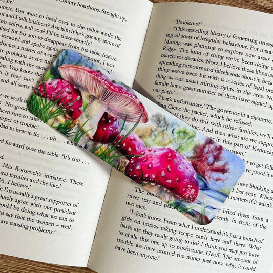 Mushroom Bookmark | Double Sided Fungi Illustration