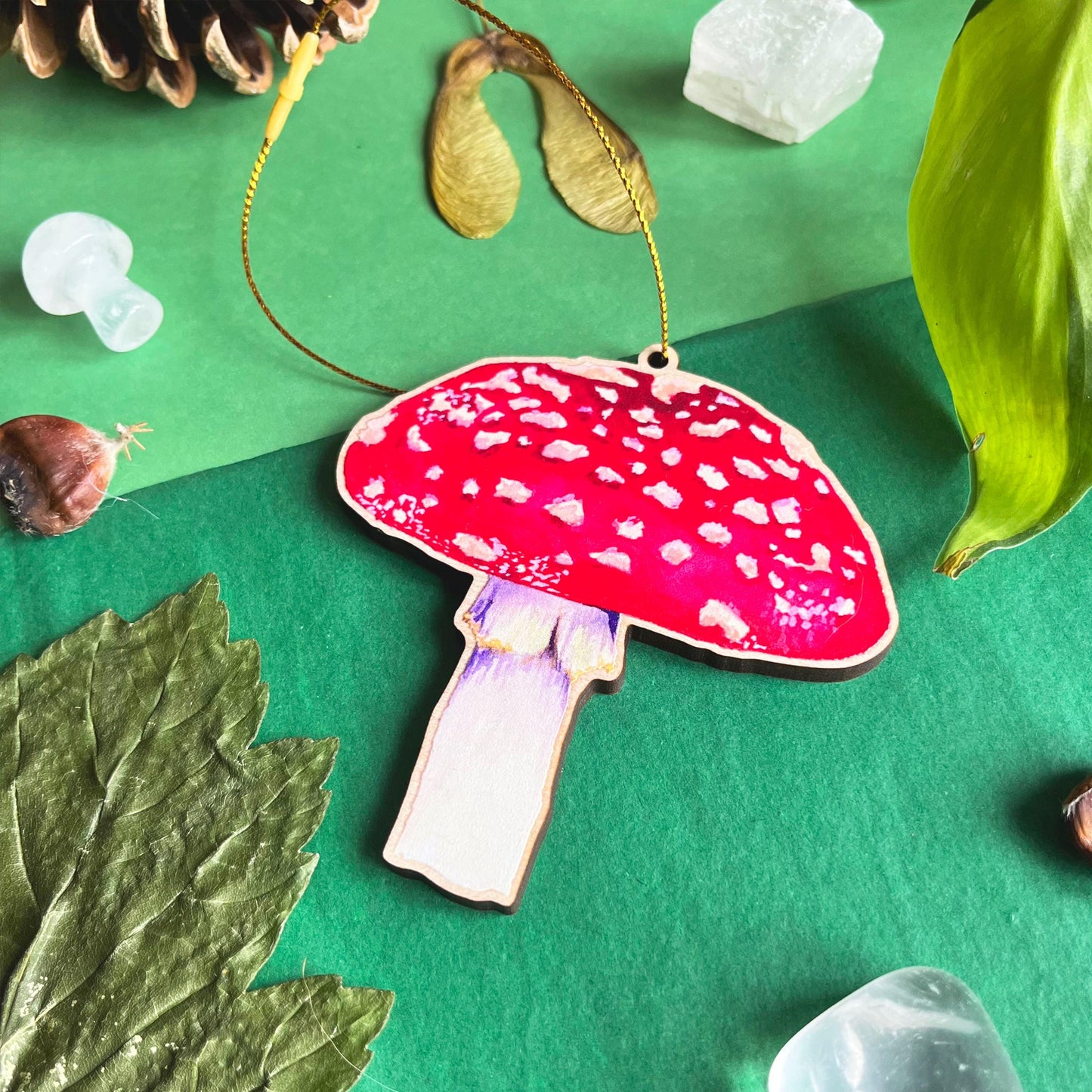 Fly Agaric Wooden Christmas Decoration / Festive Mushroom / Fungi Lover