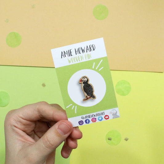 Puffin Wooden Pin | Wildlife Lover Gift