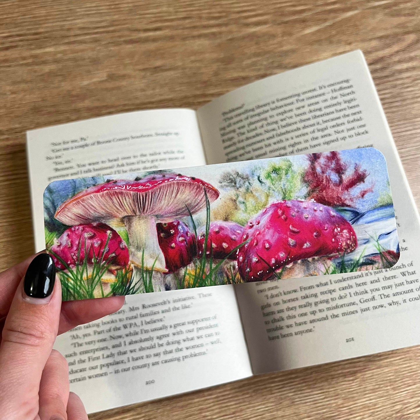 Mushroom Bookmark | Double Sided Fungi Illustration