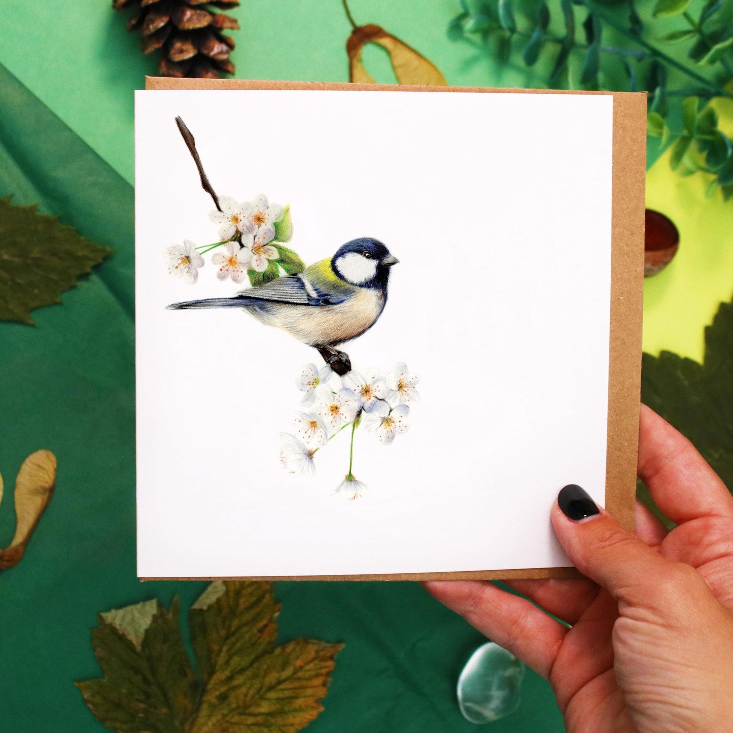 Great Tit and Blossom Card