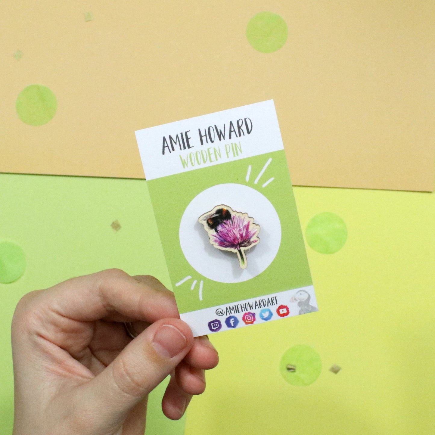Bee Wooden Pin | Bee Pin | Bumble Bee Pin | Wooden Pin