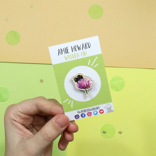 Bee Wooden Pin | Bee Pin | Bumble Bee Pin | Wooden Pin
